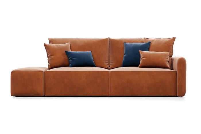 Прямой диван-кровать Портленд терракотового цвета - купить Прямые диваны по цене 54990.0