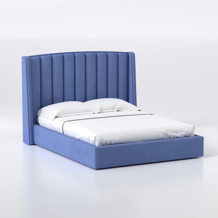 Кровать Lambro 160х200 синего цвета с подъемным механизмом