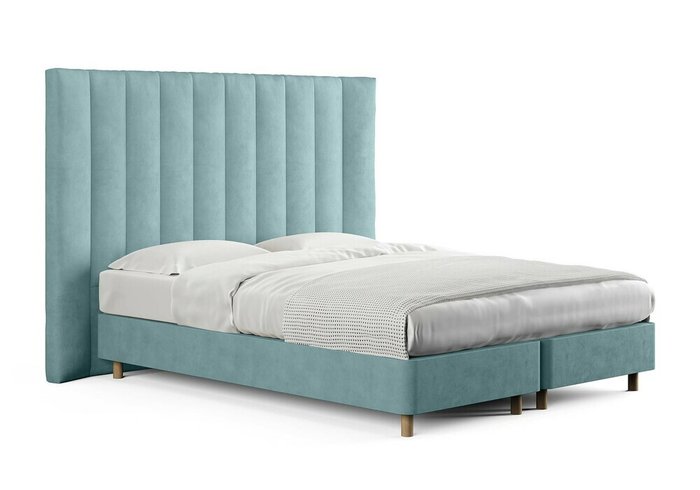 Кровать Barbara 160х200 голубого цвета с двумя основаниями