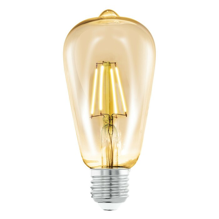 Светодиодная лампа филаментная 220V ST64 E27 4W 220Lm 2200K (желтый) конусной формы