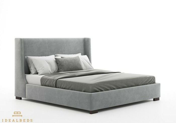 Кровать AJ 160х200 серого цвета - купить Кровати для спальни по цене 86700.0