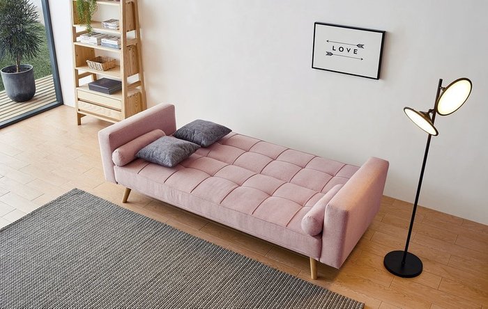 Диван-кровать Scandinavia розового цвета - купить Прямые диваны по цене 43934.0