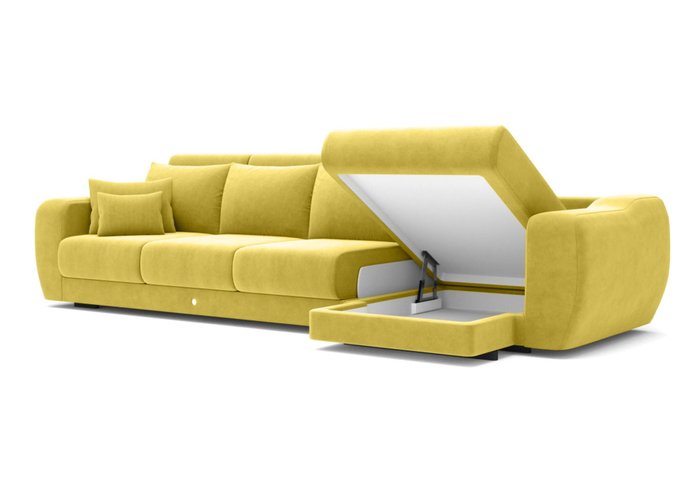 Угловой диван-кровать желто-бежевого цвета  - купить Угловые диваны по цене 325000.0