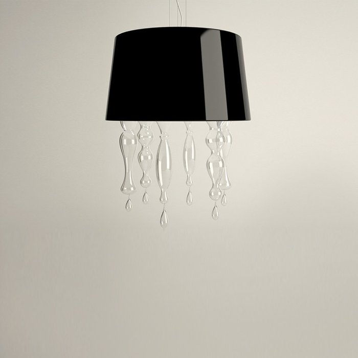 Подвесной светильник Leucos SANTOMA с абажуром из стекла черного цвета