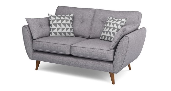 Прямой двухместный диван Элдон серый - купить Прямые диваны по цене 54800.0