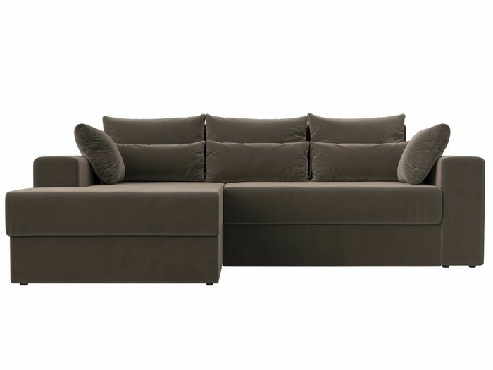 Угловой диван-кровать Майами коричневого цвета левый угол - купить Угловые диваны по цене 52999.0