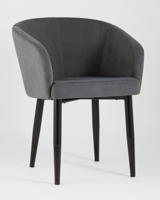 Кресло Ральф велюр тёмно-серого цвета - купить Обеденные стулья по цене 8990.0