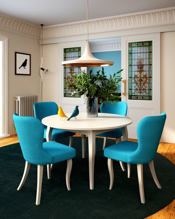 Стол раздвижной обеденный белого цвета - купить Обеденные столы по цене 25780.0
