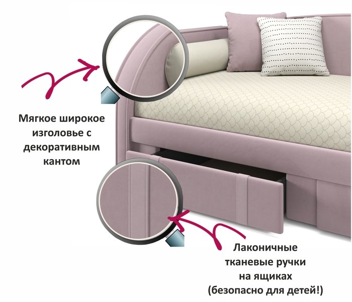 Кровать Elda 90х200 лилового цвета с ортопедическим основанием - лучшие Кровати для спальни в INMYROOM