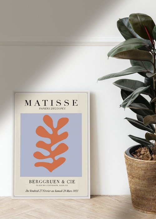 Постер Matisse Papiers Decoupes Coral 50х70 в раме белого цвета  - купить Принты по цене 7500.0