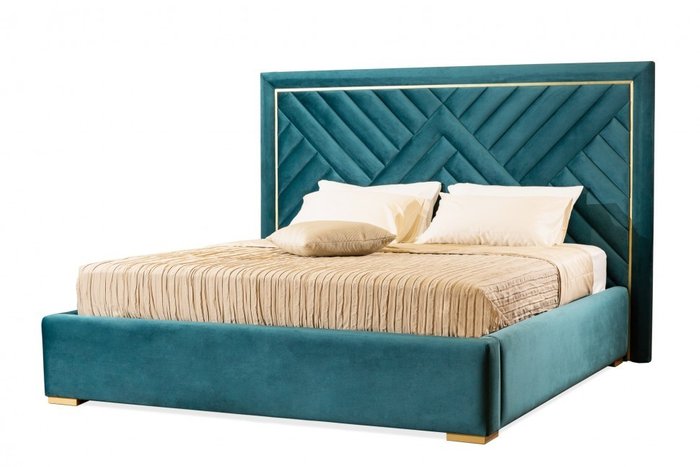 Кровать Manhattan 140х200 темно-зеленого цвета - купить Кровати для спальни по цене 154387.0