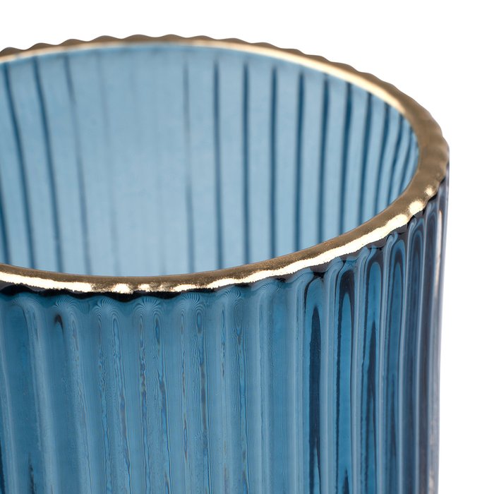 Декоративный подсвечник М из цветного рельефного стекла синего цвета - купить Подсвечники по цене 476.0