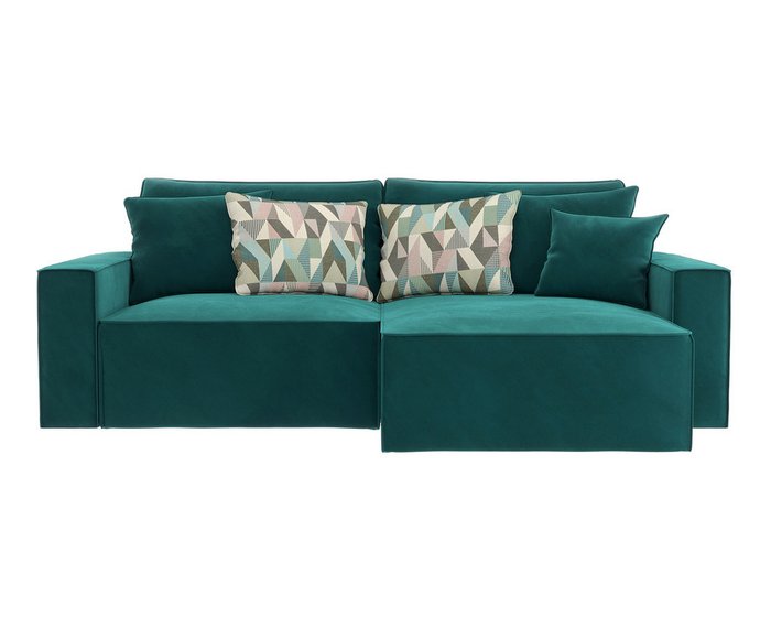 Угловой диван-кровать Корсо изумрудного цвета