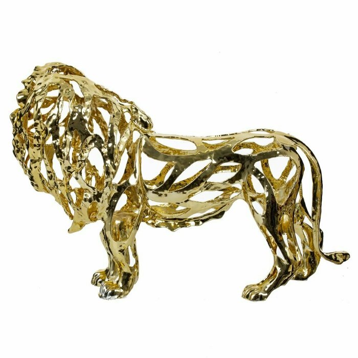 Фигура декоративная Лев 19.5х30 золотого цвета - лучшие Фигуры и статуэтки в INMYROOM