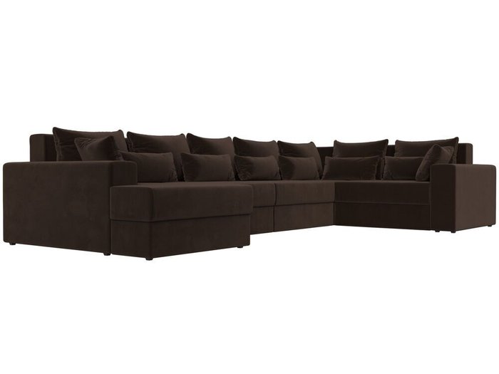 Угловой диван-кровать Майами темно-коричневого цвета левый угол - лучшие Угловые диваны в INMYROOM