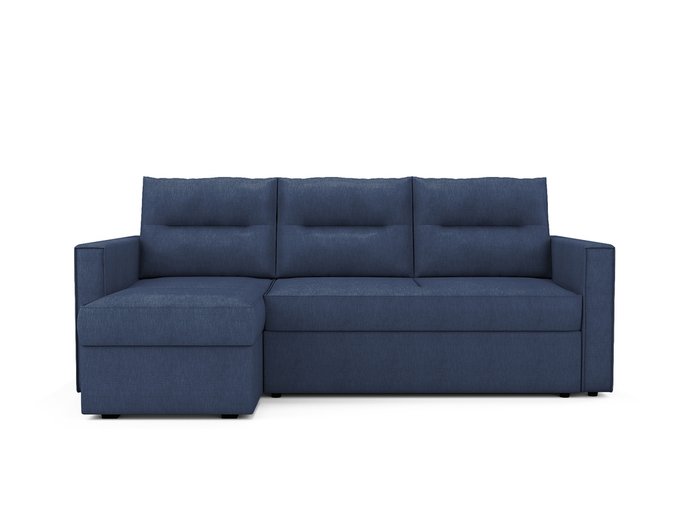 Угловой раскладной диван Macao левый синего цвета