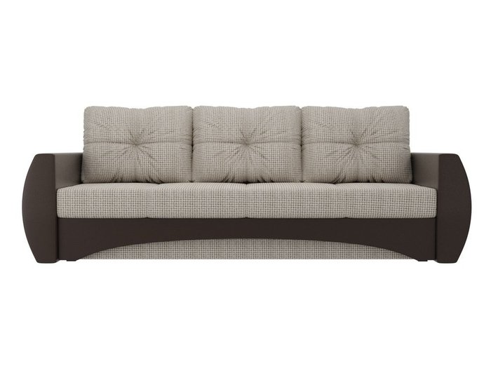 Прямой диван-кровать Сатурн серо-коричневого цвета (ткань/экокожа) - купить Прямые диваны по цене 40990.0