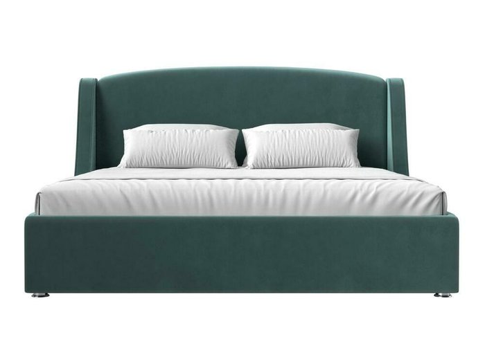 Кровать Лотос 200х200 бирюзового цвета с подъемным механизмом - купить Кровати для спальни по цене 92999.0