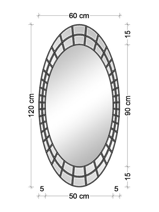 Настенное зеркало Грид Золото металлик (S) - лучшие Настенные зеркала в INMYROOM