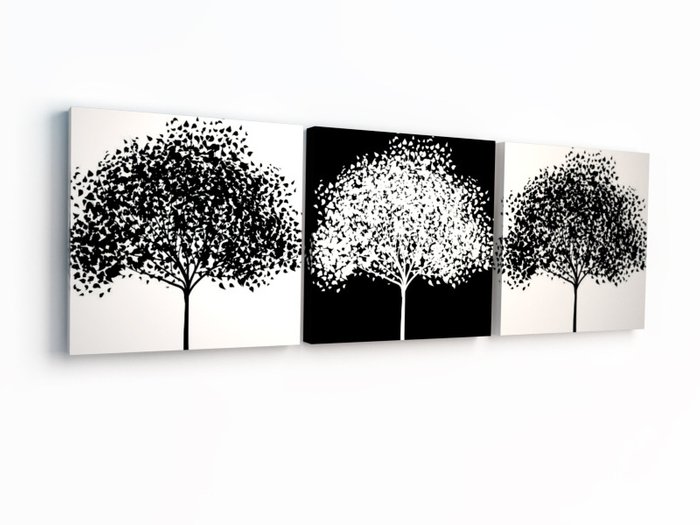 Декоративная картина "Черно-белые деревья"