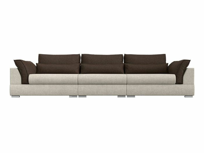 Прямой диван-кровать Пекин Long бежево-коричневого цвета - купить Прямые диваны по цене 100999.0