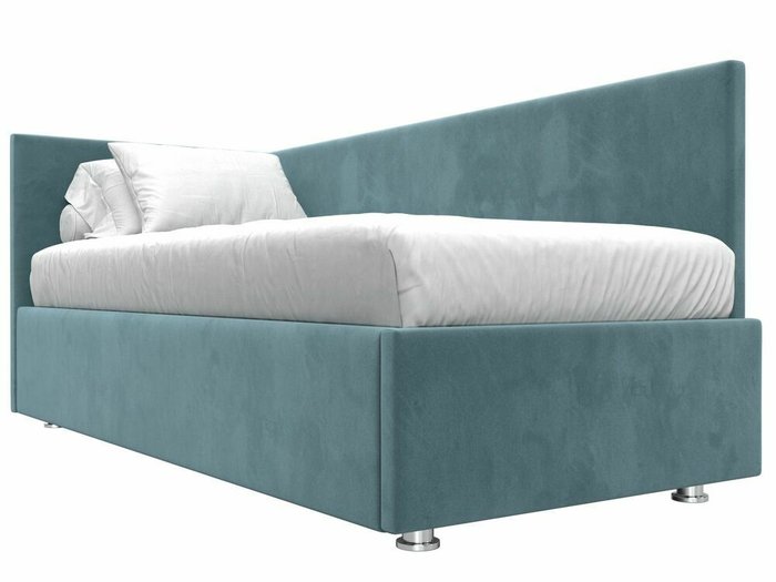 Кровать Лига 039 бирюзового цвета с подъемным механизмом левая - лучшие Кровати для спальни в INMYROOM