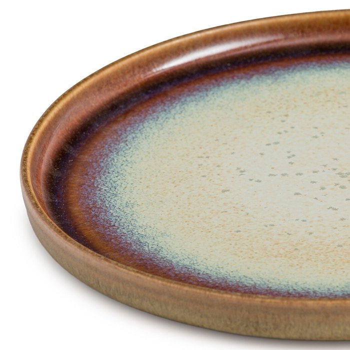 Комплект из четырех тарелок Liega 26 бежево-коричневого цвета - лучшие Тарелки в INMYROOM