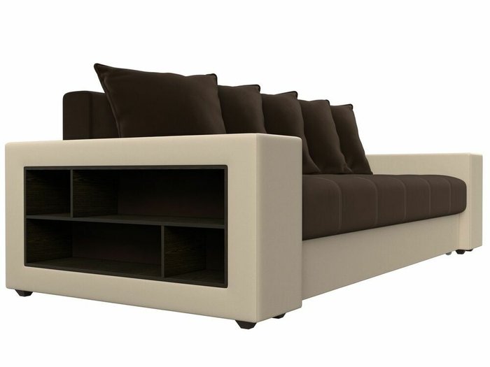 Прямой диван-кровать  Дубай коричнево-бежевого цвета (ткань/экокожа)  - лучшие Прямые диваны в INMYROOM