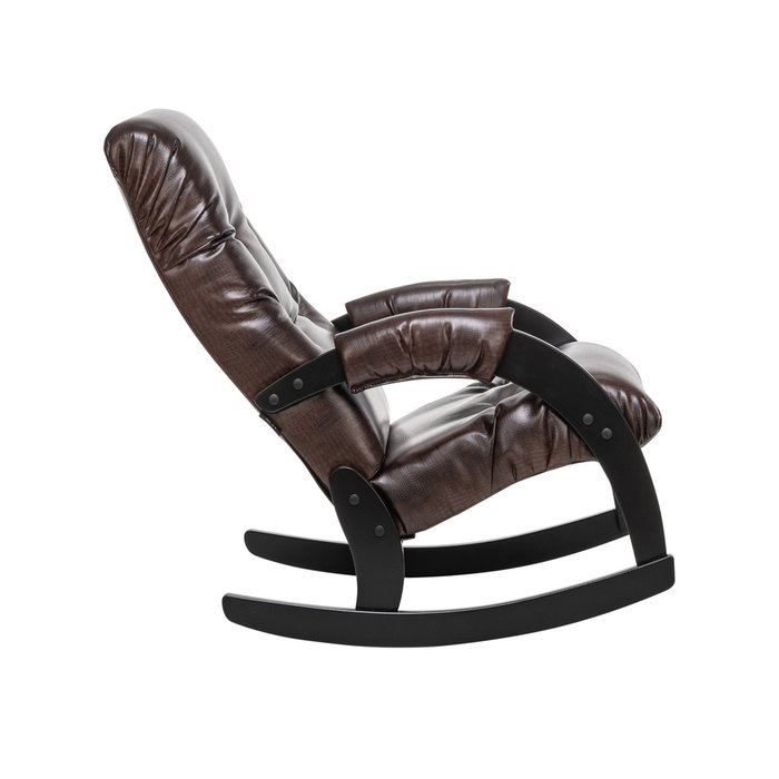 Кресло-качалка Модель 67 в обивке из экокожи темно-коричневого цвета - лучшие Интерьерные кресла в INMYROOM