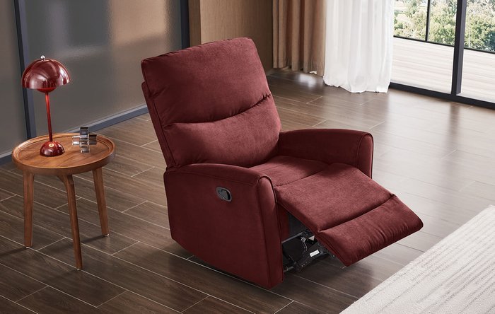 Кресло-реклайнер Lindsey темно-красного цвета - купить Интерьерные кресла по цене 65500.0