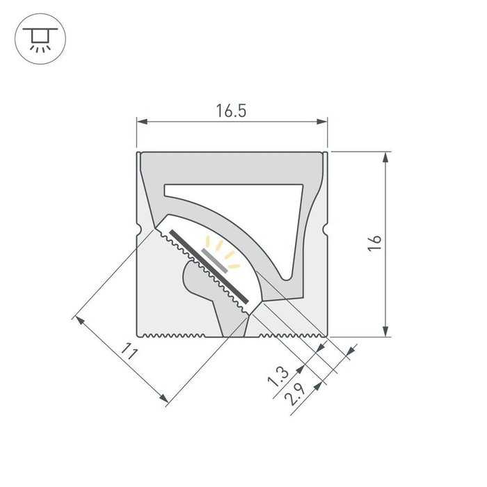 Профиль для ленты WPH 059570 (силикон) - купить Профили для светодиодных лент по цене 1230