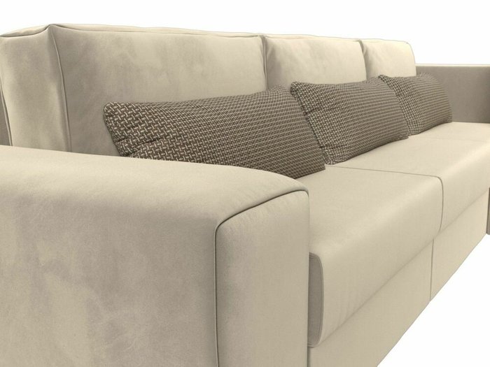 Угловой диван-кровать Лига 008 Long бежевого цвета правый угол - лучшие Угловые диваны в INMYROOM