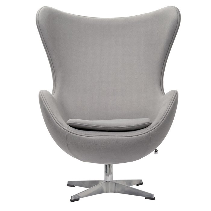 Кресло Egg Chair светло-серого цвета - купить Интерьерные кресла по цене 72990.0 Кресло Egg Chair светло-серого цвета - купить Интерьерные кресла по цене 72990.0