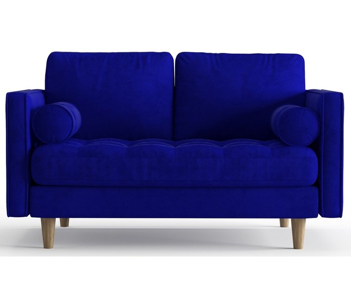 Диван из велюра Асгард синего цвета - купить Прямые диваны по цене 29990.0