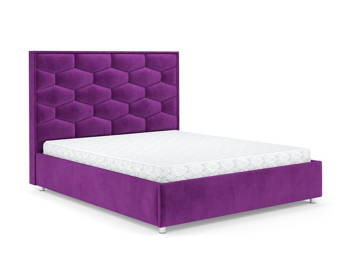 Кровать Рица 160х190 фиолетового цвета с подъемным механизмом (микровелюр) - купить Кровати для спальни по цене 42390.0