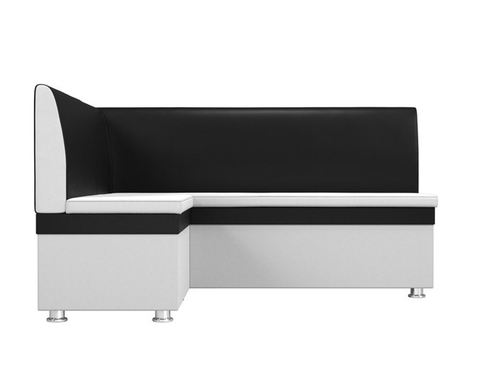 Угловой диван Уют черно-белого цвета (экокожа) левый угол - купить Угловые диваны по цене 26999.0