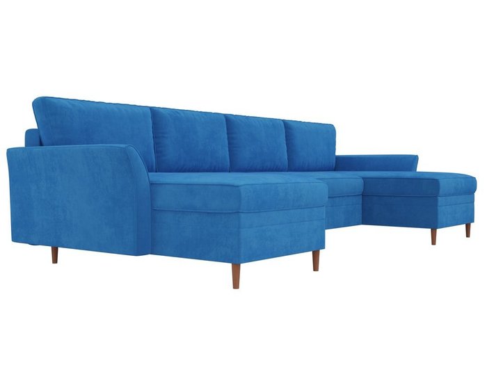 Угловой диван-кровать София темно-голубого цвета - лучшие Угловые диваны в INMYROOM