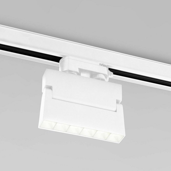 Трековый светодиодный светильник для трехфазного шинопровода Garda белого цвета