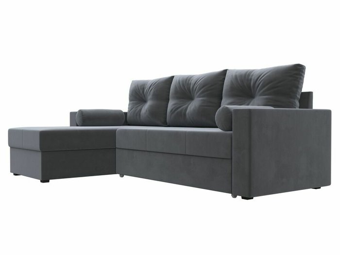 Угловой диван-кровать Верона серого цвета левый угол - лучшие Угловые диваны в INMYROOM