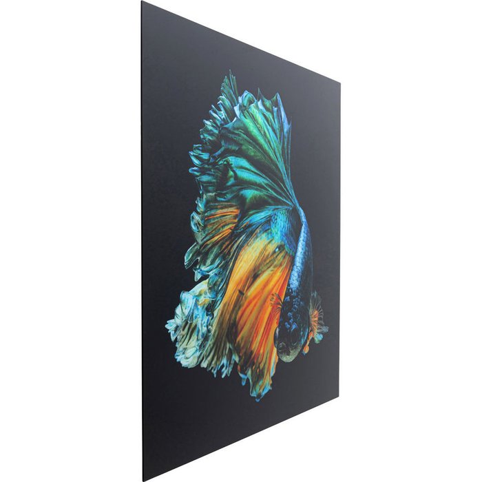 Картина Fish 100х100 черно-синего цвета  - купить Принты по цене 26750.0
