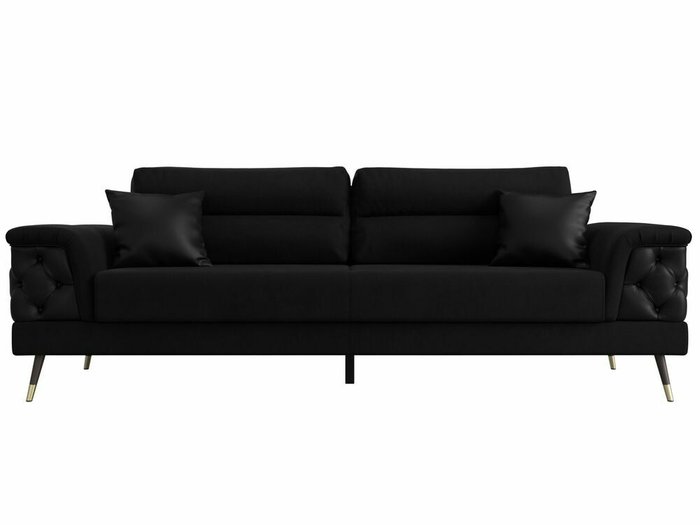  Прямой диван-кровать Лига 023 черного цвета - купить Прямые диваны по цене 67999.0