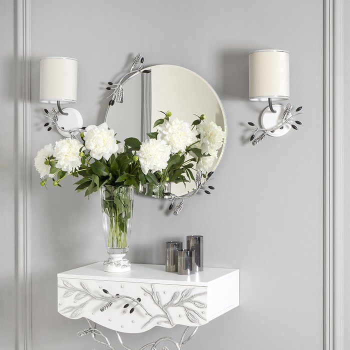 Зеркало настенное Oliva Branch с коваными элементами - лучшие Настенные зеркала в INMYROOM