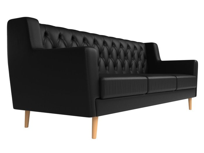 Диван Брайтон Люкс черного цвета (экокожа) - лучшие Прямые диваны в INMYROOM