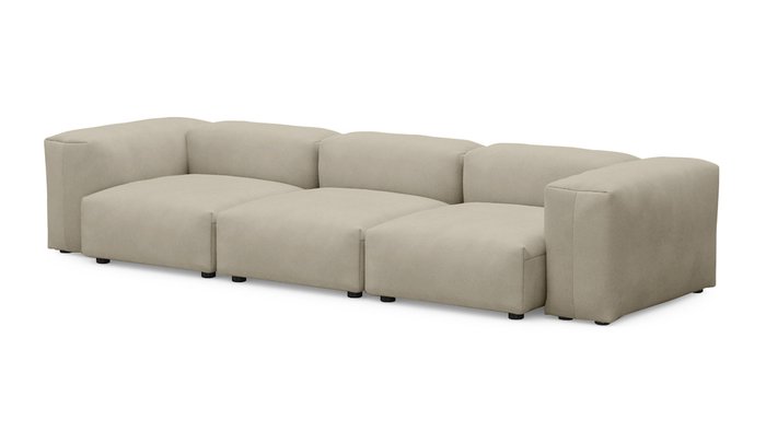 Прямой диван Фиджи трехсекционный бежевого цвета - купить Прямые диваны по цене 75300.0
