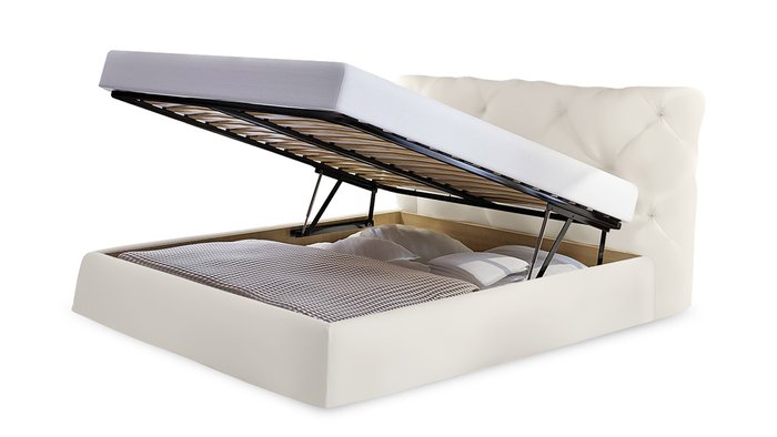 Кровать Тесей 180х200 молочного цвета - купить Кровати для спальни по цене 52000.0