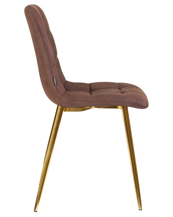 Стул обеденный Alex коричневого цвета с золотыми ножками - лучшие Обеденные стулья в INMYROOM