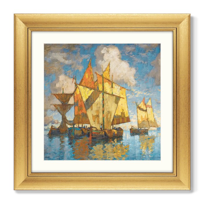 Репродукция картины Fishing Boats in the lagon venice 1941 г. - купить Картины по цене 13799.0