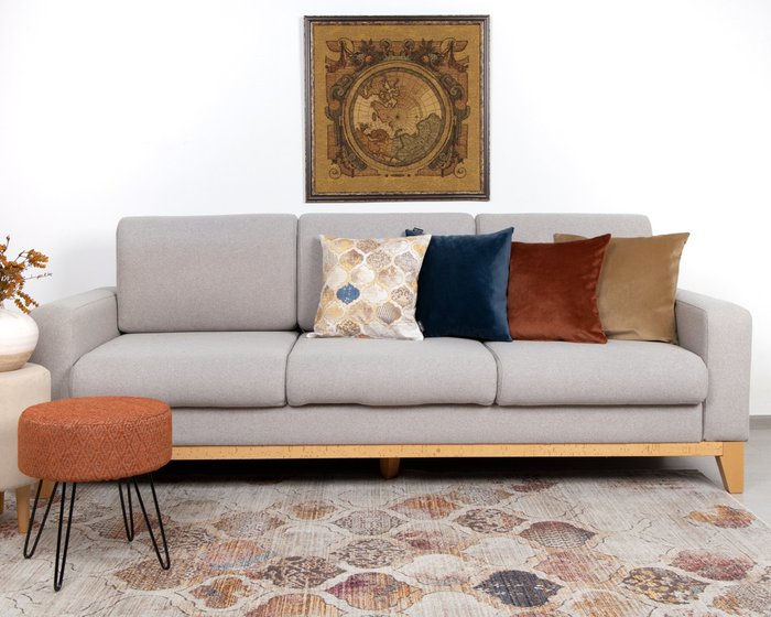 Декоративная подушка Aura 45х45 желто-бежевого цвета - купить Декоративные подушки по цене 1368.0