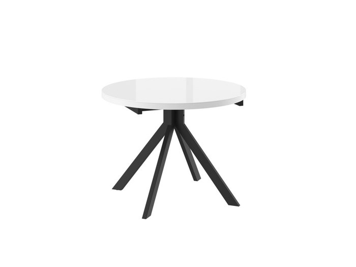 Раскладной обеденный стол Рондо бело-черного цвета - купить Обеденные столы по цене 28990.0
