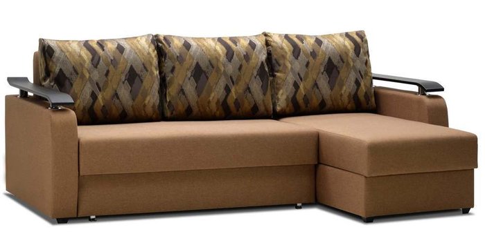 Угловой диван-кровать Мекс коричневого цвета
